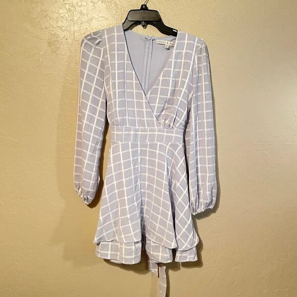 Allison & Kelly Purple Checkered A-line Dress - Size S - Picture 3 of 10